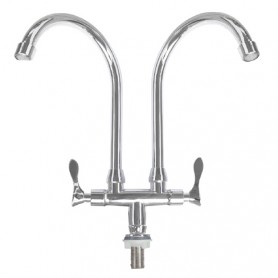 ISANO IS TWIN SWAN NECK PILLAR TAP