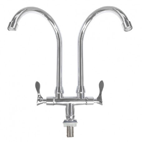 ISANO IS TWIN SWAN NECK PILLAR TAP