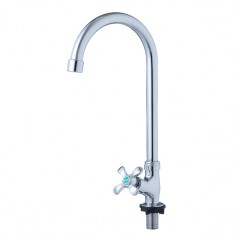 ISANO CROSS HANDLE SWAN NECK TAP - PILLLAR TYPE