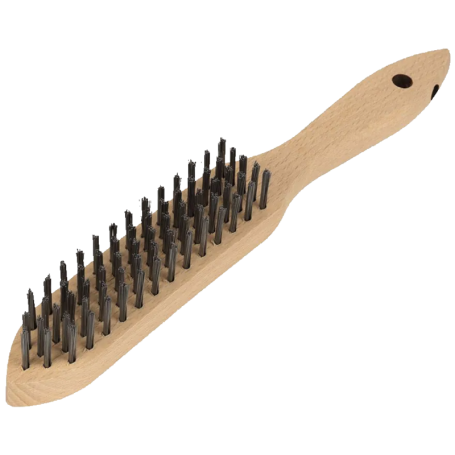 STEEL WIRE BRUSH WITH WOOD HANDLE