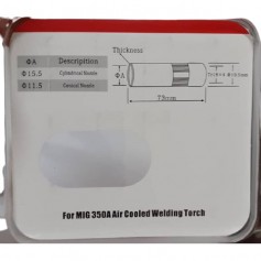 PANA 500 MIG GAS NOZZLE CHROME 2.5 STRAIGHT