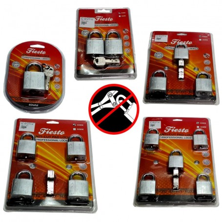 FIESTO SECURITY ANTI-CUT PAD LOCK SET 40mm