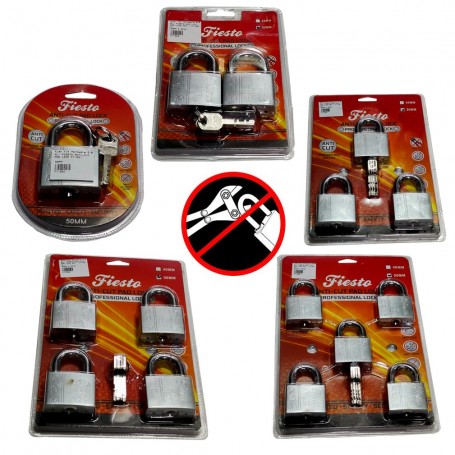 FIESTO SECURITY ANTI-CUT PAD LOCK SET 50mm