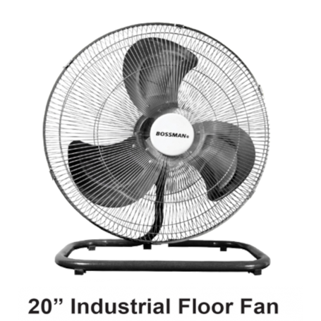 BOSSMAN HEARY DUTY HIGH VELOCITY INDUSTRIAL FLOOR FAN - SWIVEL BF220-20"