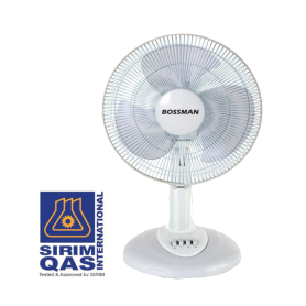 BOSSMAN TABLE FAN - WHITE (BTF121WE 12" BTF161WE 16")