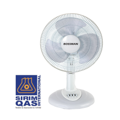 BOSSMAN TABLE FAN - WHITE (BTF121WE 12" BTF161WE 16")