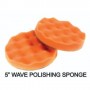 PS-128W WAVE ORANGE POLISHING SPONGE 5" X 1"