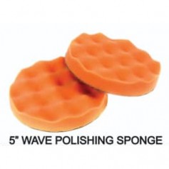 PS-128W WAVE ORANGE POLISHING SPONGE 5" X 1"