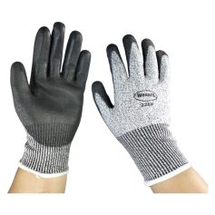 WORKER HPPE ANTI-CUT BLACK GLOVES - SIRIM W228L Size