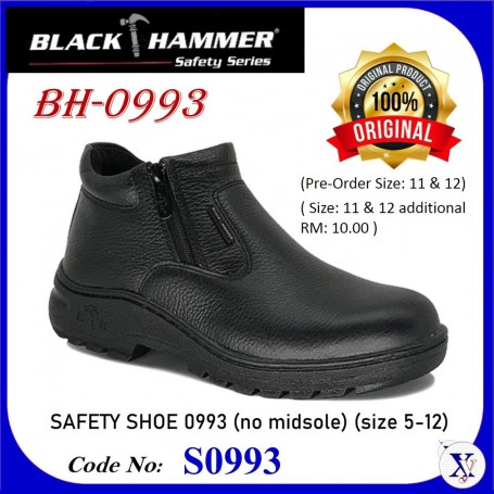 BLACK HAMMER ZIP ON SAFETY SHOES - CLASSIC BH-0993