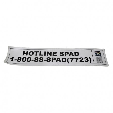 LORRY STICKER SPAD HOTLINE NO REFLECTOR