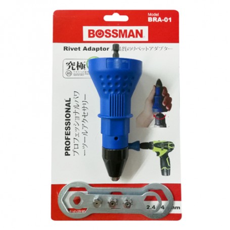 BOSSMAN RIVET ADAPTOR WITH 2pcs WRENCH