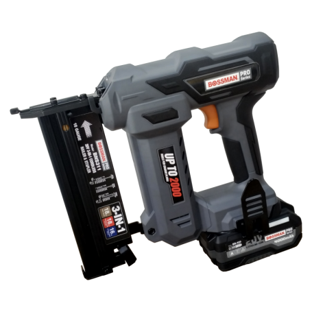 BOSSMAN 3 IN 1 CORDLESS NAILER & STAPLER (1battery 20V X 4.0AH, 1chages) BNS311