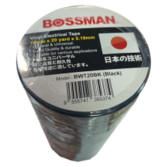 BOSSMAN WIRE TAPE - BLACK TRS-233C (18mm X 0.19mM X 20Y) BTW20-BK