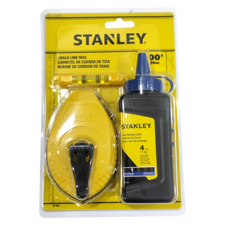 STANLEY CHALK W/BLUE CHALK LINE AND LEVEL (47-443)