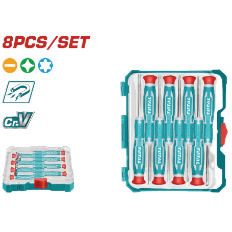 TOTAL 8pcs PRECISION SCREWDRIVER SET  (THT250826)